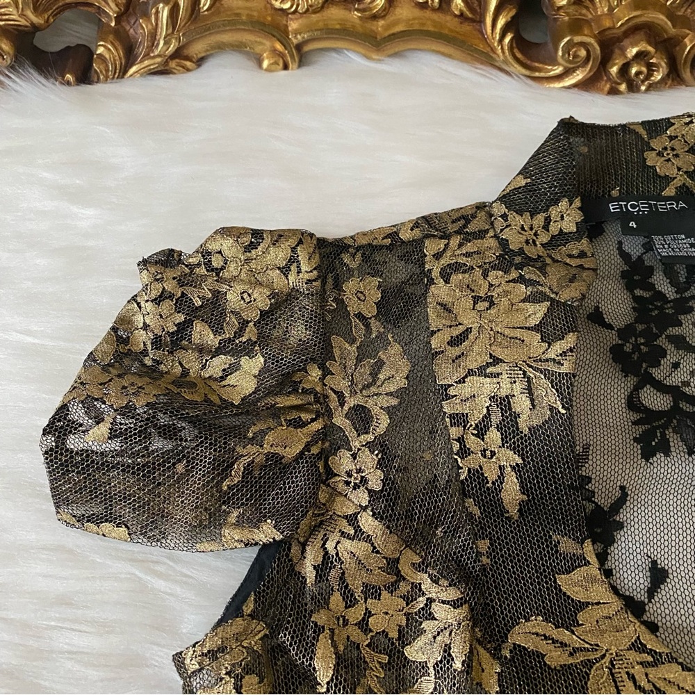 Etcetera Lace Button Down Top Blouse - Picture 7 of 9